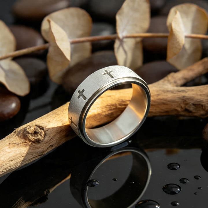 Christianartworkshop Rotating Cross Spinner Stress-relieving Ring: Emblem of Unshakable Faith - image 10