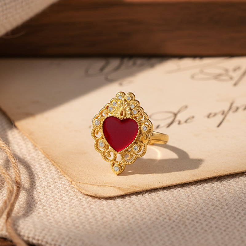 Christianartworkshop Sacred Heart Multi-Design Ring Collection: Emblem of Divine Love - Sacred Heart C(From US 7 - US 9) - image 7