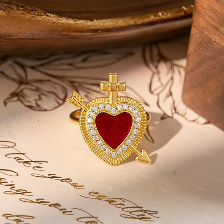 Christianartworkshop Sacred Heart Multi-Design Ring Collection: Emblem of Divine Love - Sacred Heart A(From US 7 - US 9) - image 2
