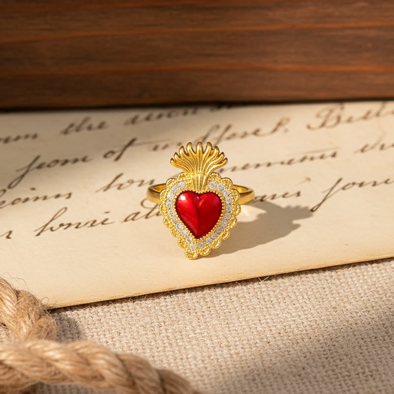 Christianartworkshop Sacred Heart Multi-Design Ring Collection: Emblem of Divine Love - Sacred Heart D(From US 7 - US 9) - image 8