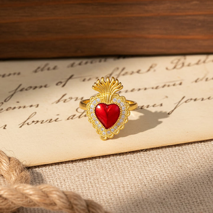 Christianartworkshop Sacred Heart Multi-Design Ring Collection: Emblem of Divine Love - Sacred Heart D(From US 7 - US 9) - image 8