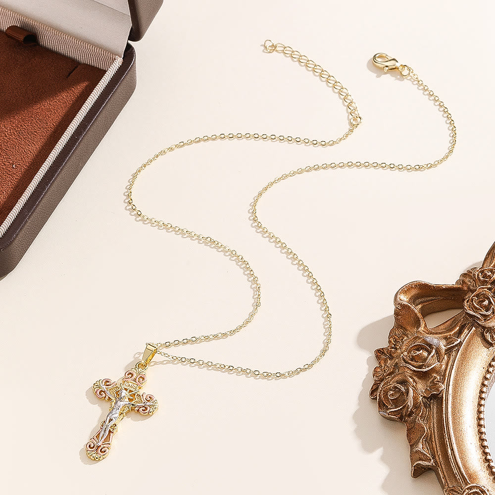 Christianartworkshop Ornate CZ Cross Faith Necklace: Symbol of Christ's Redemptive Love - image 3