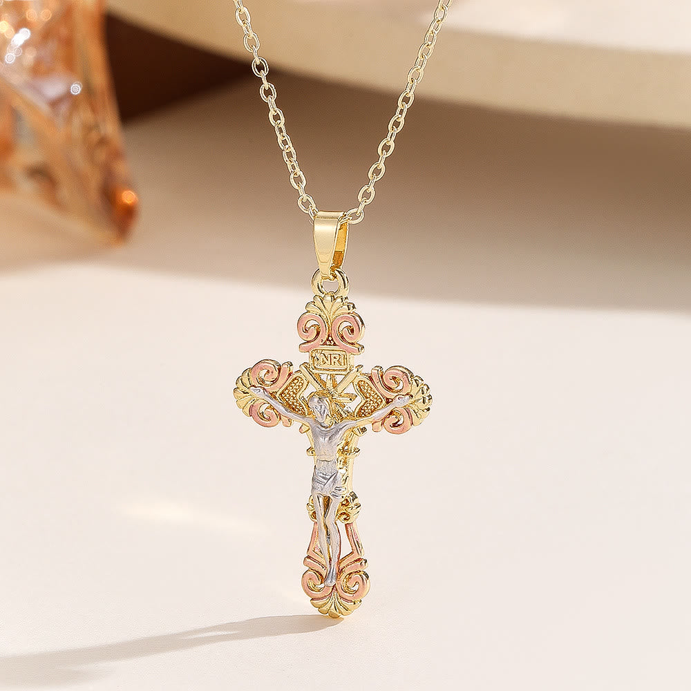 Christianartworkshop Ornate CZ Cross Faith Necklace: Symbol of Christ's Redemptive Love - image 2