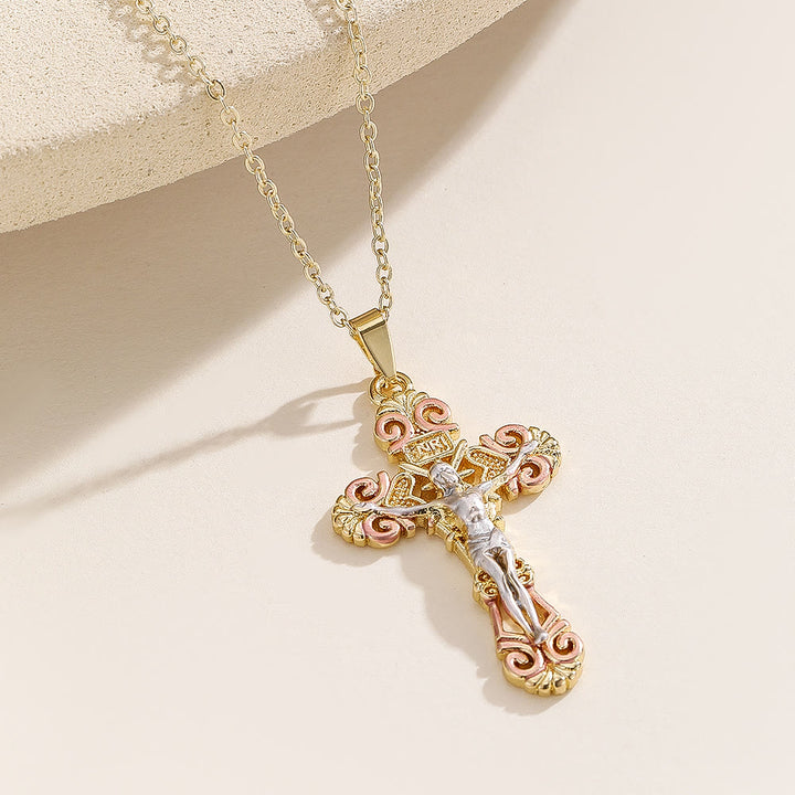 Christianartworkshop Ornate CZ Cross Faith Necklace: Symbol of Christ's Redemptive Love - image 5