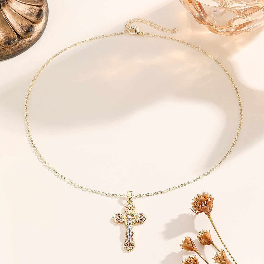 Christianartworkshop Ornate CZ Cross Faith Necklace: Symbol of Christ's Redemptive Love - image 1