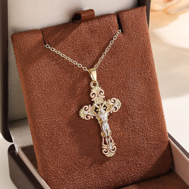 Christianartworkshop Ornate CZ Cross Faith Necklace: Symbol of Christ's Redemptive Love - Cross - image 0