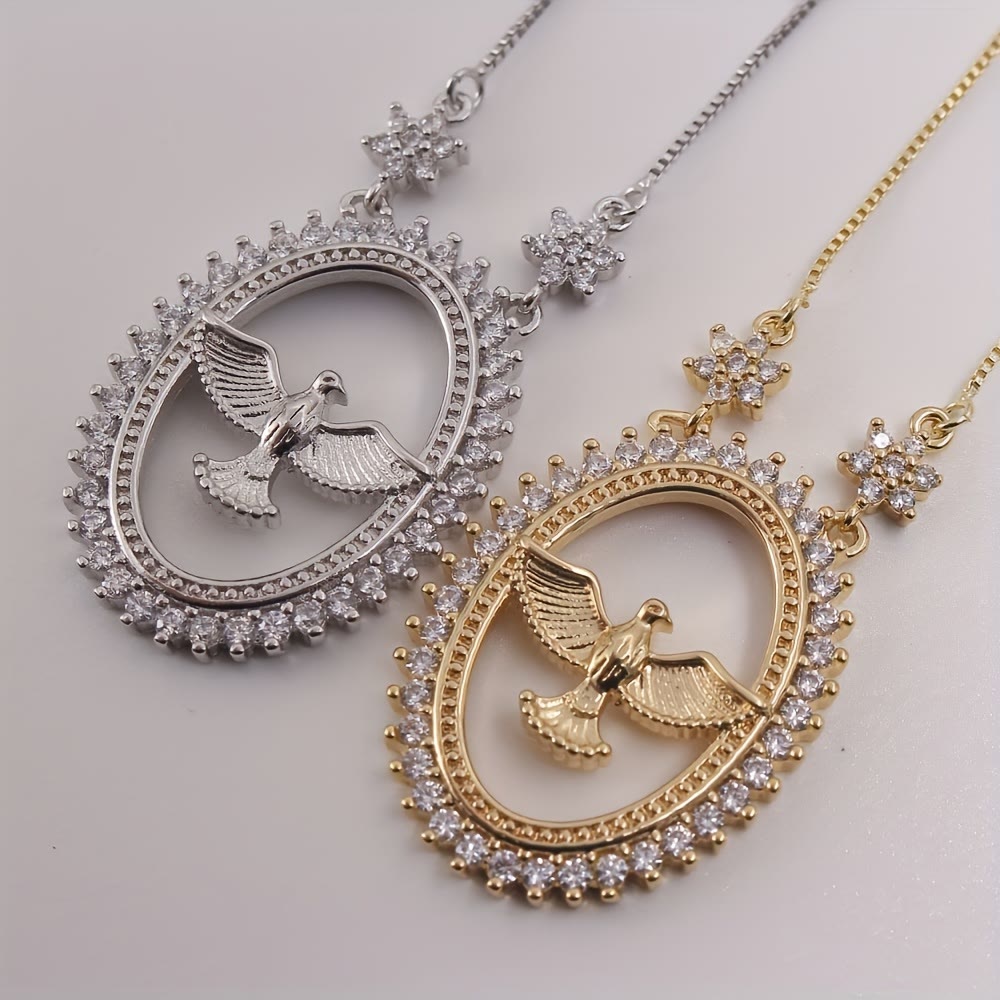 Christianartworkshop Dove Oval CZ Pendant Necklace: Emblem of Divine Peace & Holy Spirit - image 4