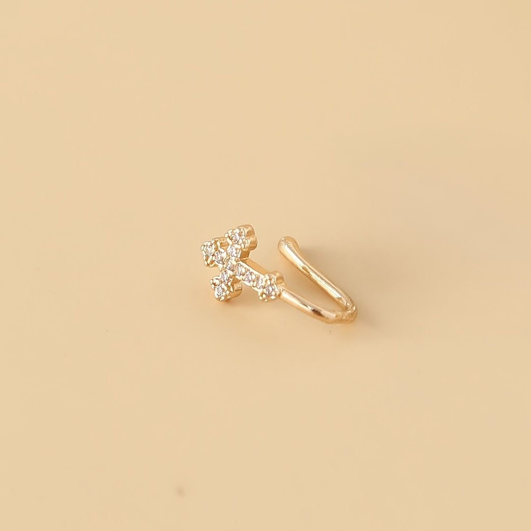 Christianartworkshop Two - Color Sparkling Cross Crystal Nose Ring: Walk in the Path of Sacred Style - image 5
