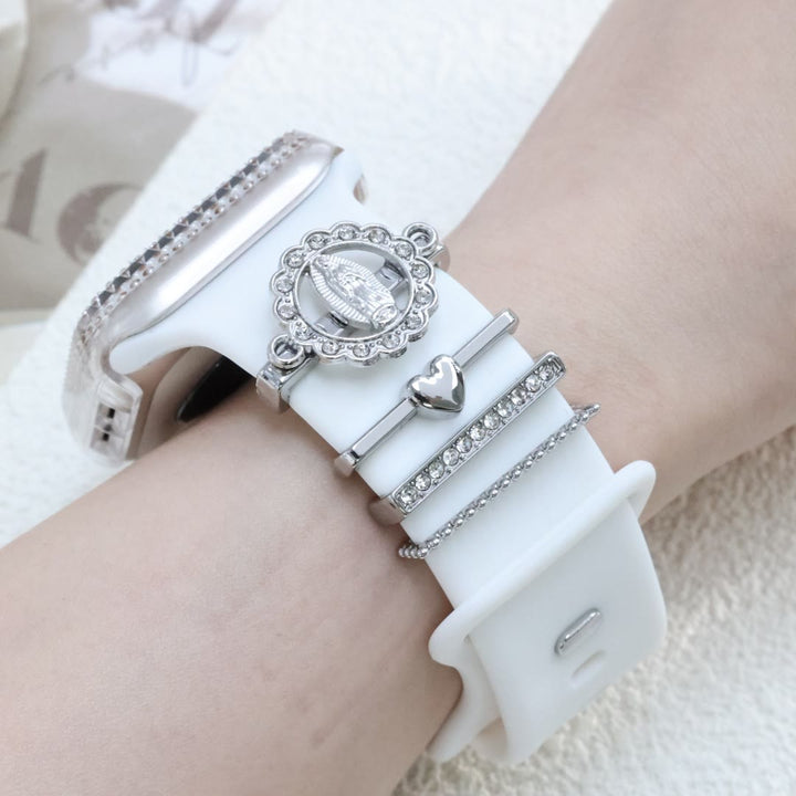 Christianartworkshop Our Lady Zircon iWatch Band Charm Set: Carry the Light of Marian Love - image 6