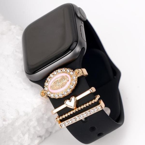 Christianartworkshop Our Lady Zircon iWatch Band Charm Set: Carry the Light of Marian Love - image 3