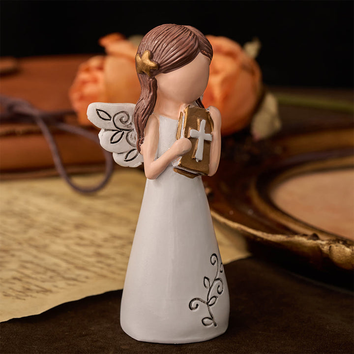 Christianartworkshop Angel with Cross & Prayer Desktop Ornament: Emblem of Devotion, Faith & Heavenly Grace - image 3