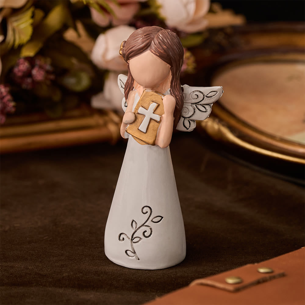 Christianartworkshop Angel with Cross & Prayer Desktop Ornament: Emblem of Devotion, Faith & Heavenly Grace - image 4