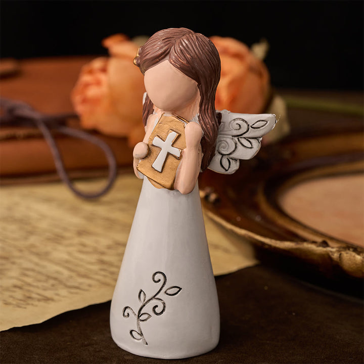 Christianartworkshop Angel with Cross & Prayer Desktop Ornament: Emblem of Devotion, Faith & Heavenly Grace - image 2