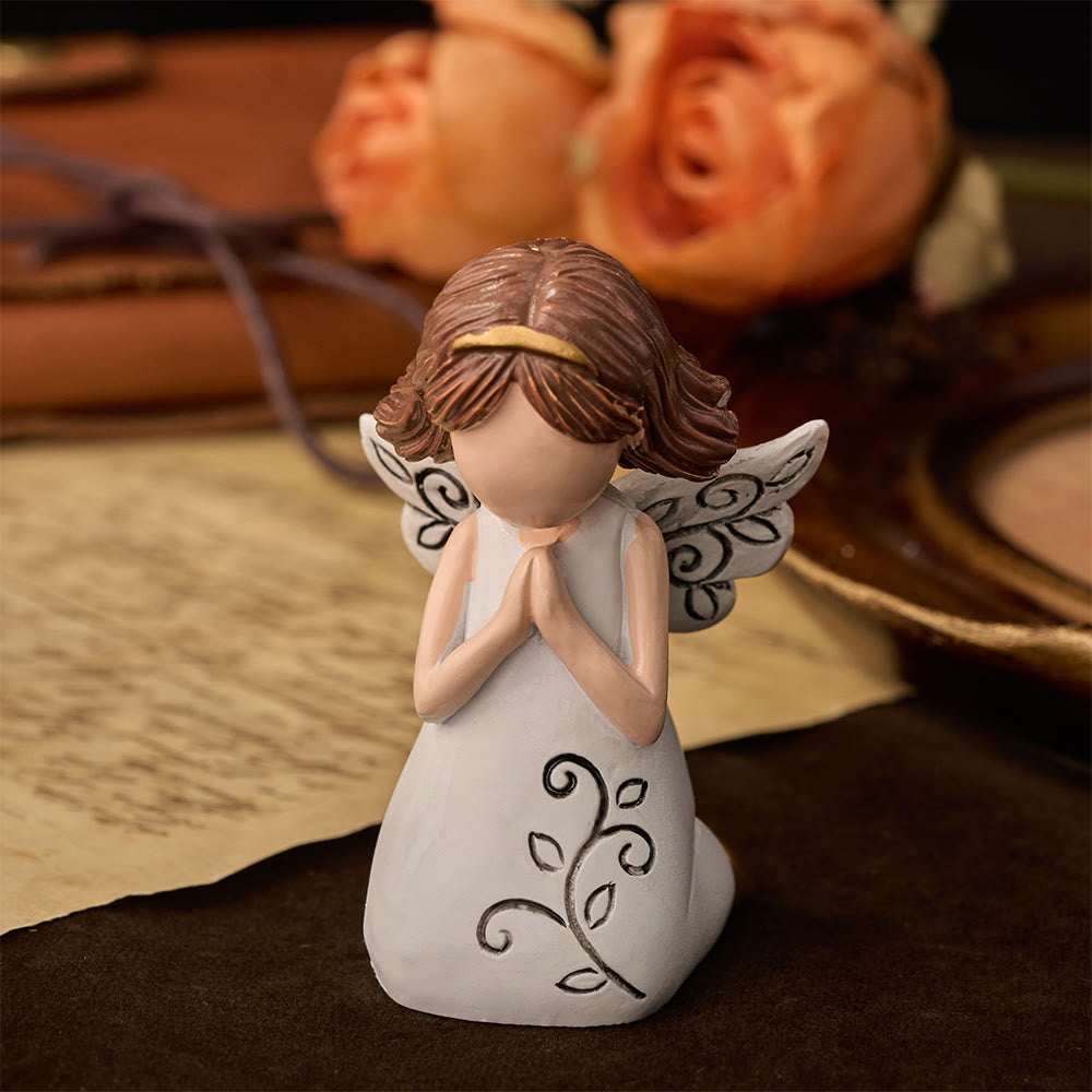 Christianartworkshop Angel with Cross & Prayer Desktop Ornament: Emblem of Devotion, Faith & Heavenly Grace - Praying Angel - image 5