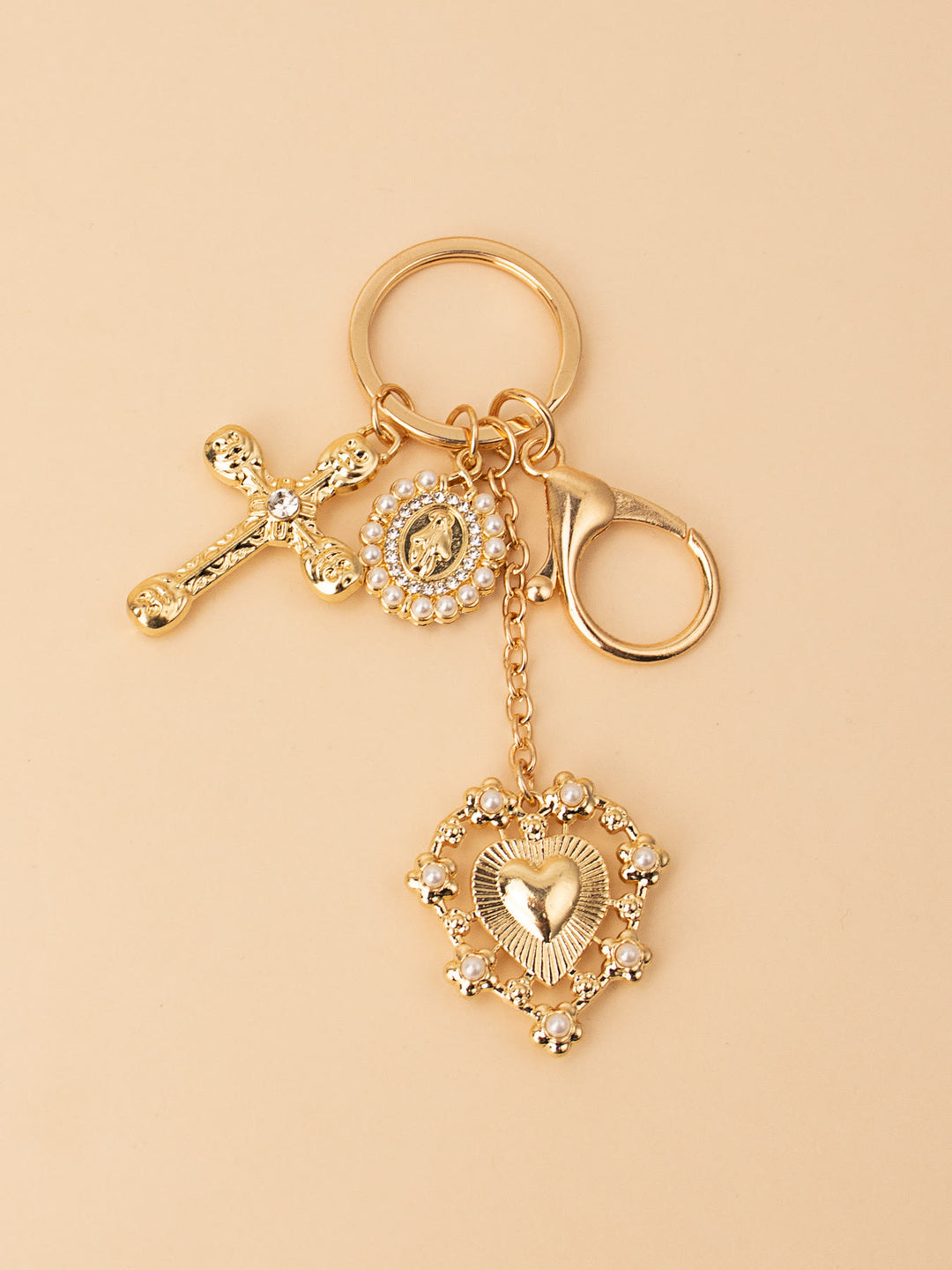 Christianartworkshop Sacred Heart Cross Virgin Mary Keychain: Blessed is the One Who Trusts in the Lord - image 5