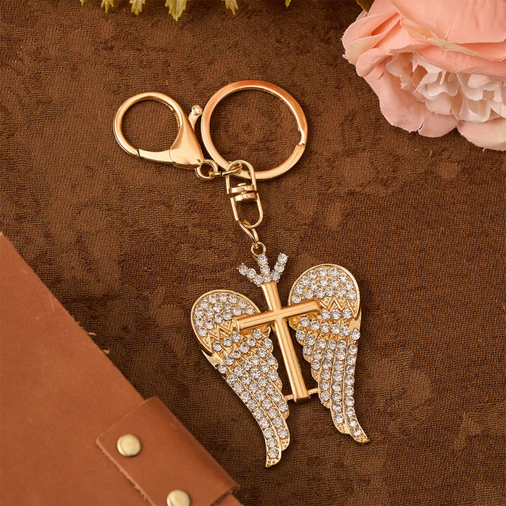Christianartworkshop Winged Cross CZ Keychain: Trust In The Lord - image 4