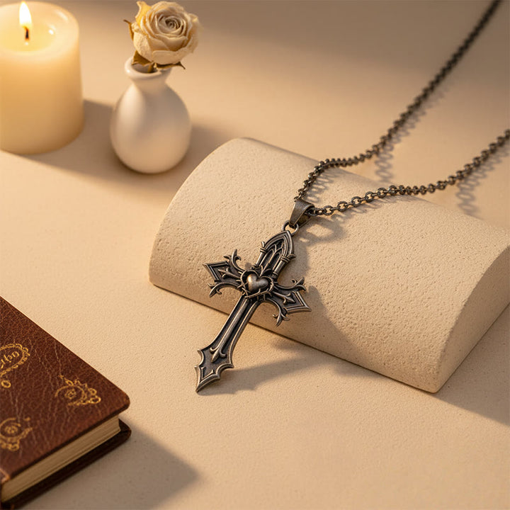 Christianartworkshop Crown of Thorns Gothic Cross Pendant Necklace: Emblem of Christ's Sacrifice & Redemption - image 8