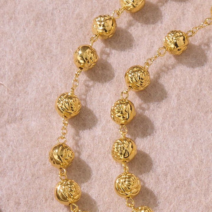 Christianartworkshop Engraved Rose Bead Our Lady Rosary with Crucifix: Symbol of Devout Prayer - image 4