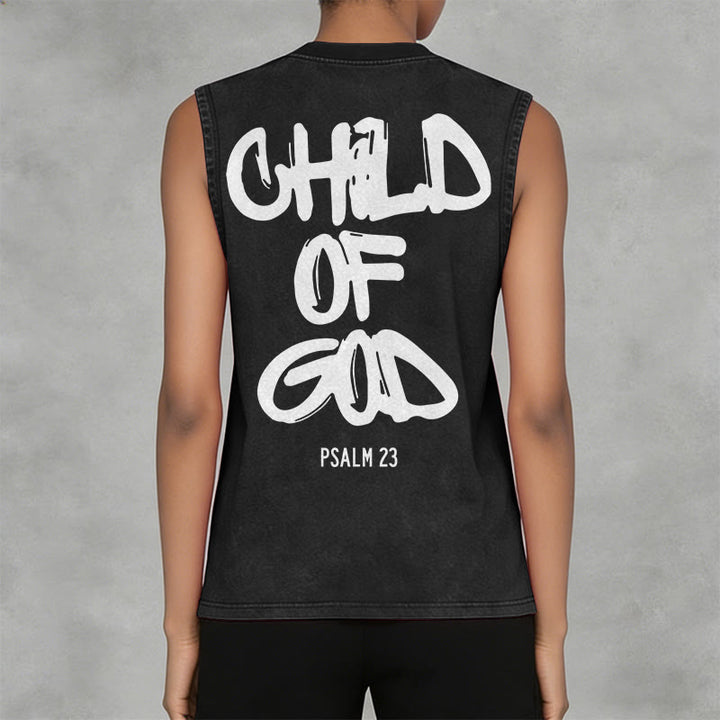Christianartworkshop CHILD OF GOD Unisex Washed Tank Top - image 2