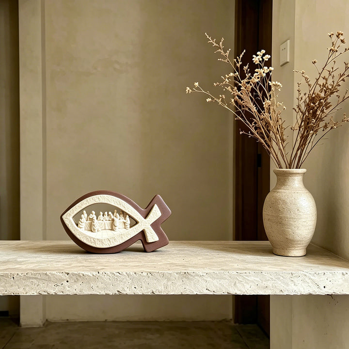 Christianartworkshop Last Supper Ichthys Desktop Ornament: Emblem of Faith & Sacred Communion - image 5
