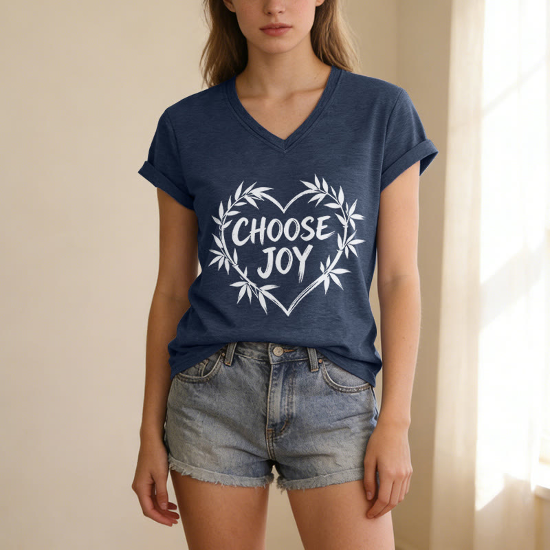 Christianartworkshop CHOOSE JOY Casual V-neck T-shirt - image 19