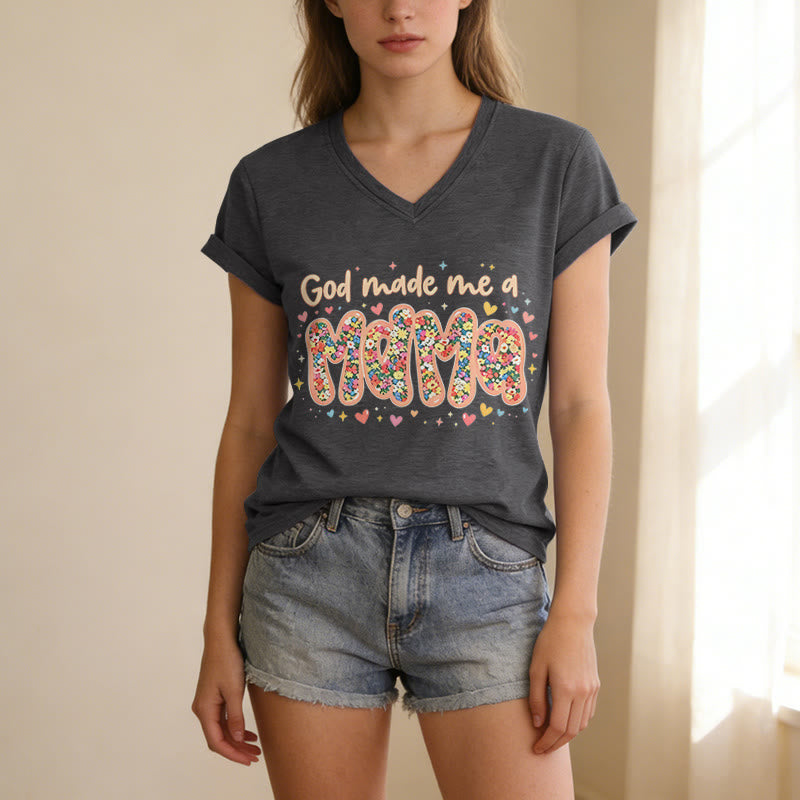 Christianartworkshop God Made Me A Mama Casual V-neck T-shirt - image 21