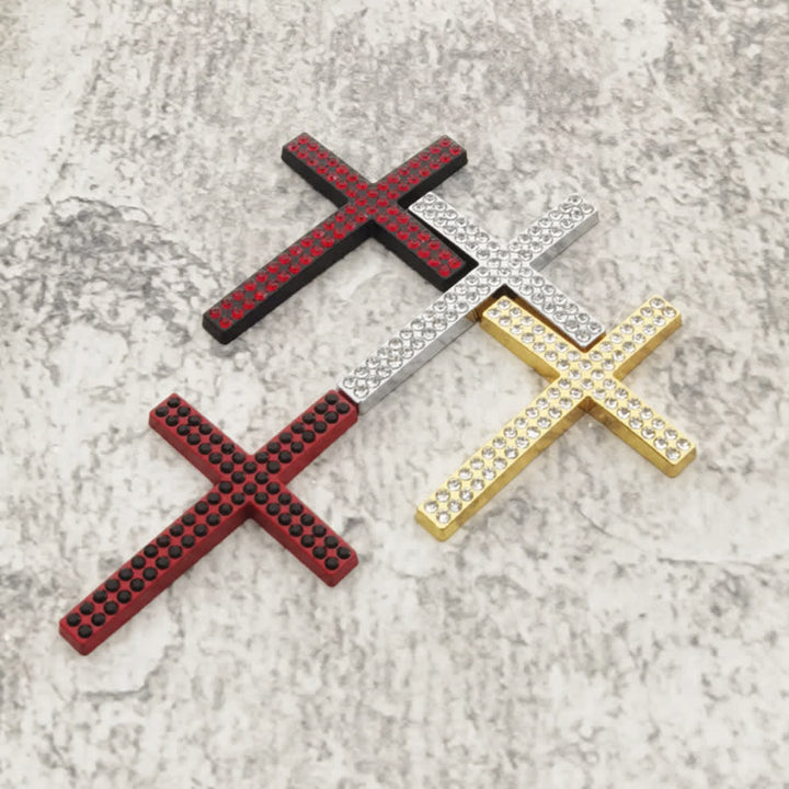 Christianartworkshop Durable Metal Cross Car Decal: Remind of His Quiet Guidance on the Road - 1 Set of Shining Cross (4 COLOR) - image 14