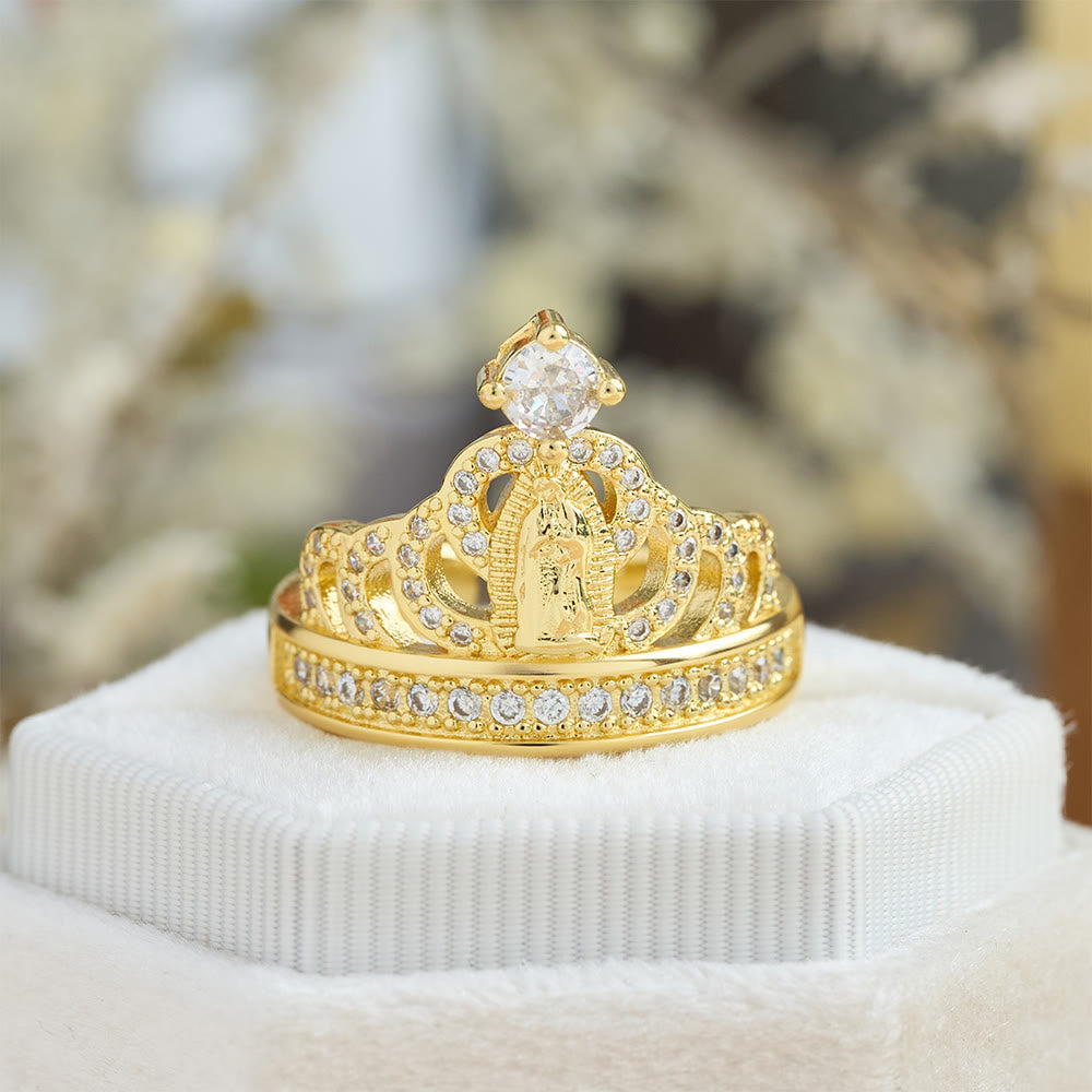 FREE Today: Ornate Crown Shaped Our Lady Zircon Ring: Sacred Symbol of Heavenly Grace - image 1