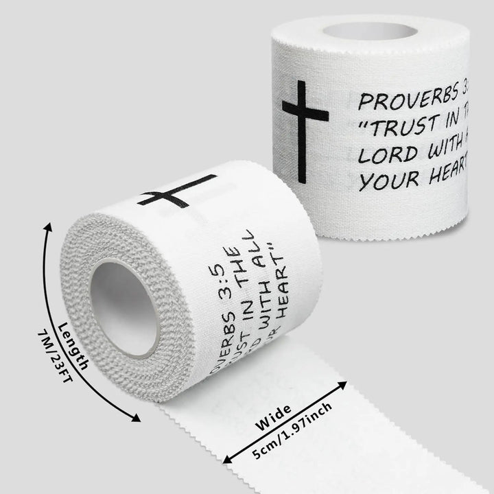 Christianartworkshop Proverbs 3:5 & PH 4:13 Bible Verse Athletic Tape: Cross Faith Wrist Support Wrap - image 8