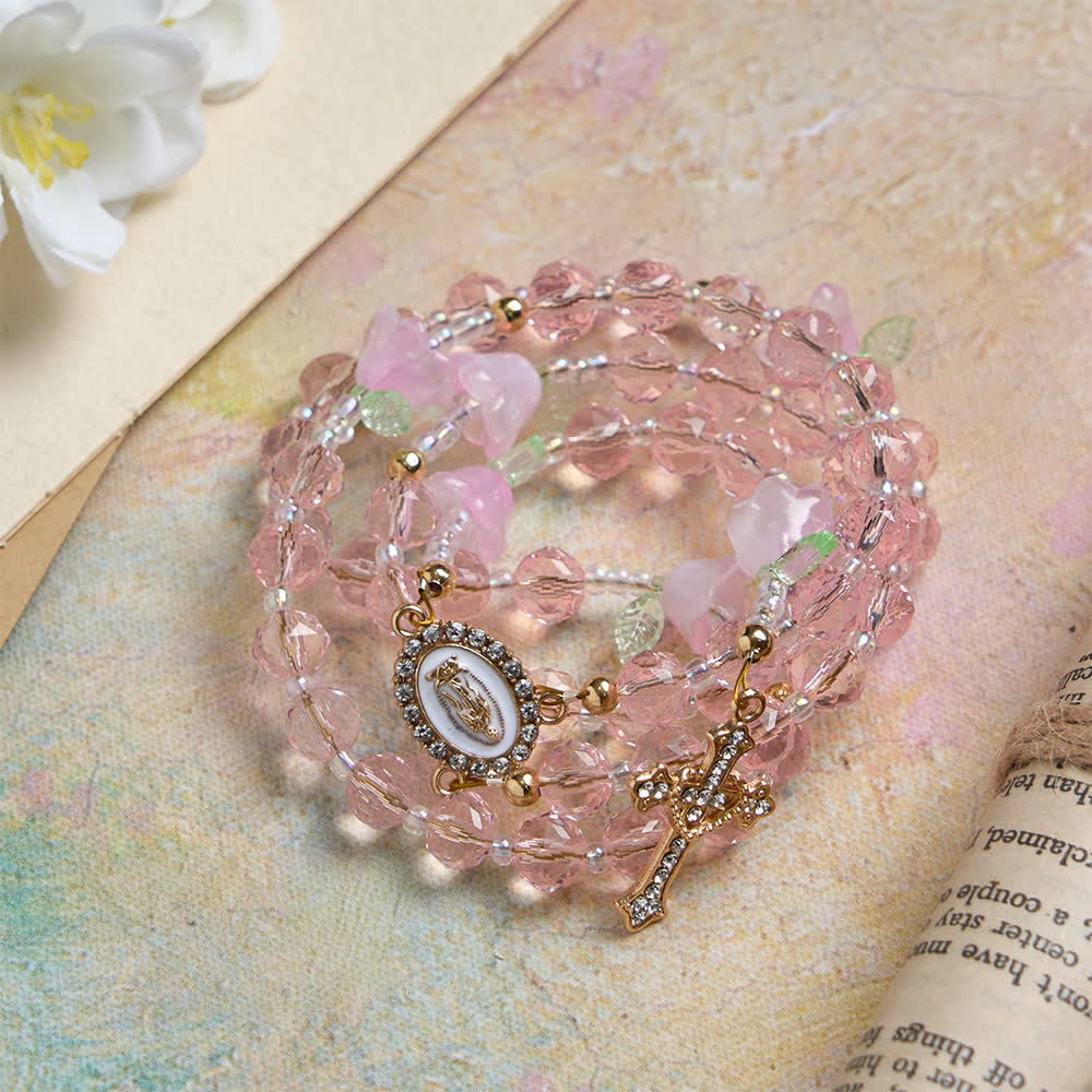 FREE Today: Lily of the Valley Devotion Rosary with Our Lady Accents & Pink Beads - image 4