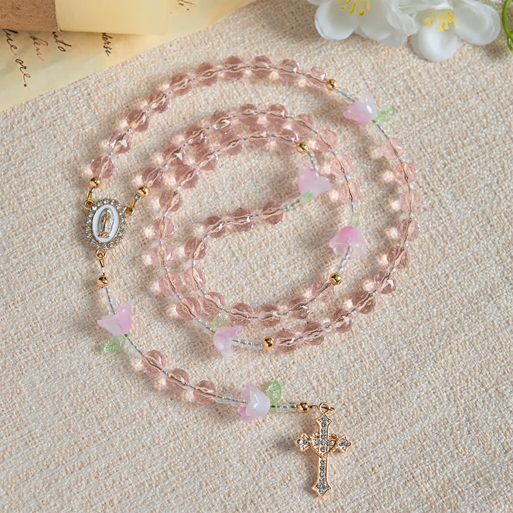 FREE Today: Lily of the Valley Devotion Rosary with Our Lady Accents & Pink Beads - image 5