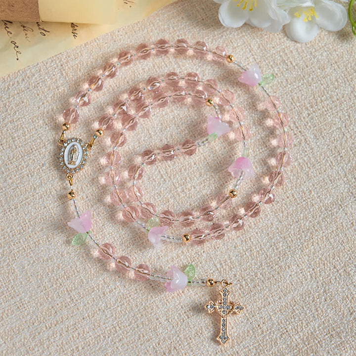 FREE Today: Lily of the Valley Devotion Rosary with Our Lady Accents & Pink Beads - image 5