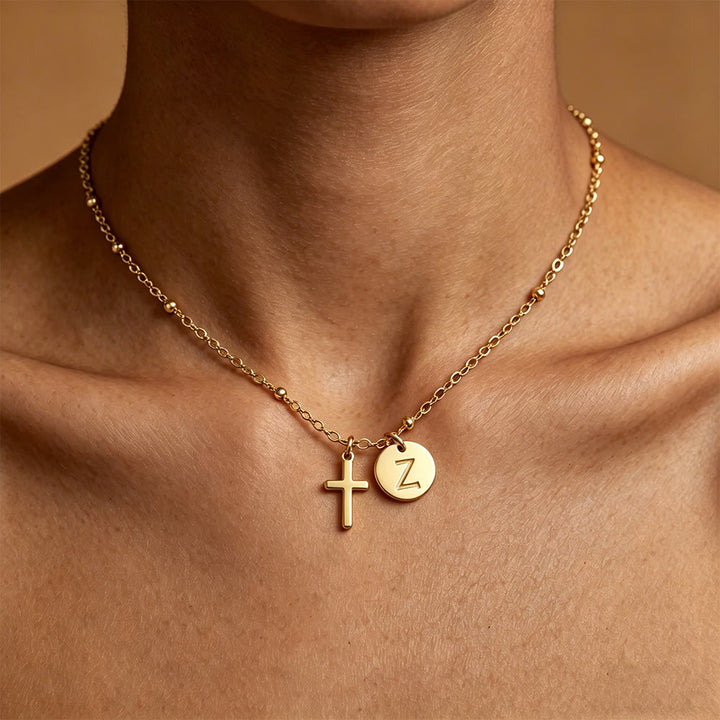 FREE Today: Initial Letter Disc & Cross Pendant Necklace: Timeless Symbol of Personal Faith - Z - image 30