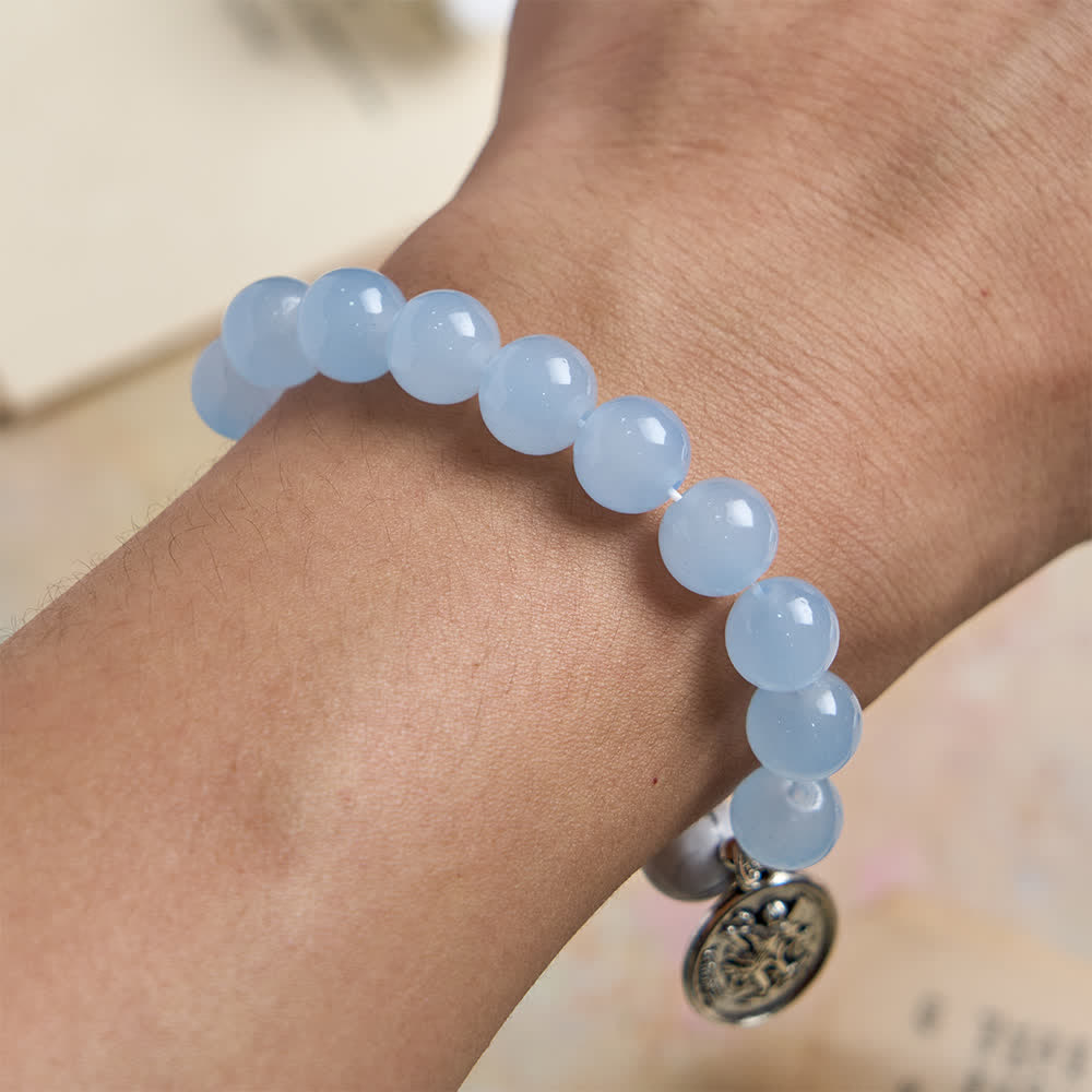 FREE Today: Natural Howlite Stone St. Michael Bracelet: Light Blue & PInk Dual Spiritual Protection - image 10