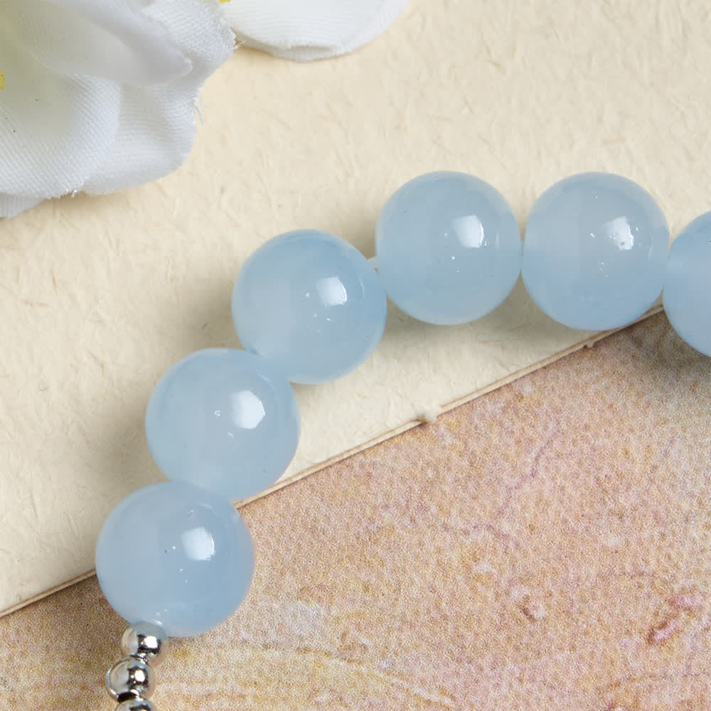 Christianartworkshop Natural Howlite Stone St. Michael Bracelet: Light Blue & PInk Dual Spiritual Protection - image 16
