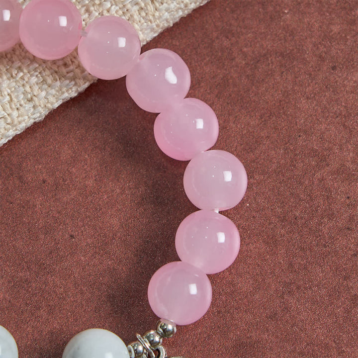 FREE Today: Natural Howlite Stone St. Michael Bracelet: Light Blue & PInk Dual Spiritual Protection - image 7