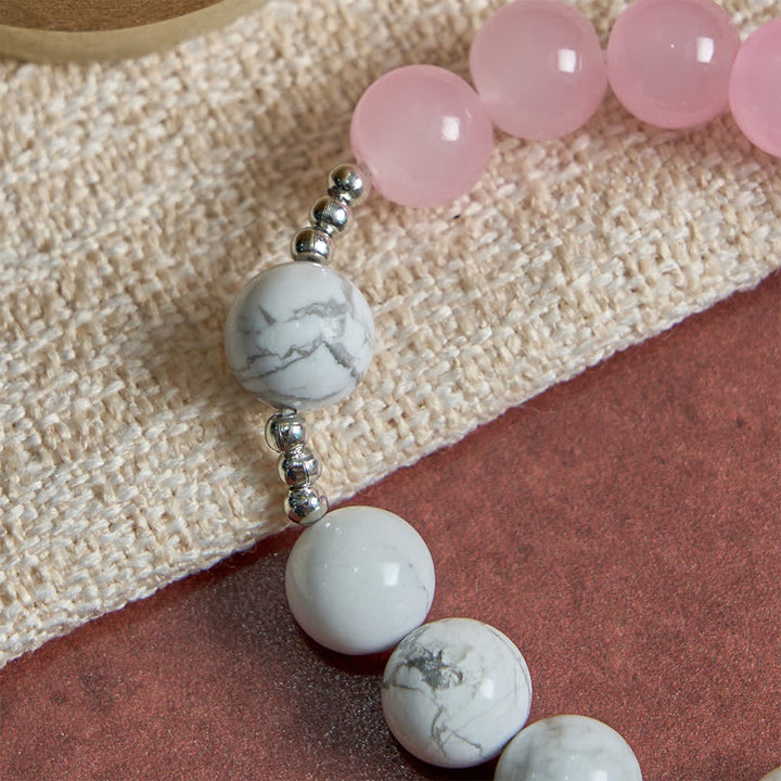 FREE Today: Natural Howlite Stone St. Michael Bracelet: Light Blue & PInk Dual Spiritual Protection - image 8