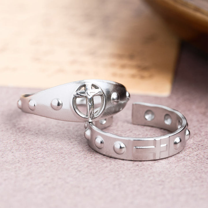 Christianartworkshop Minimalist Sacred Crucifix Adjustable Statement Ring: Emblem Of Grace, Hope And Quiet Devotion - image 0