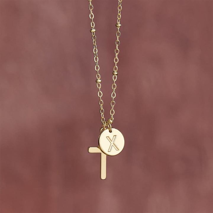 FREE Today: Initial Letter Disc & Cross Pendant Necklace: Timeless Symbol of Personal Faith - image 4