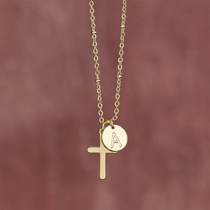 FREE Today: Initial Letter Disc & Cross Pendant Necklace: Timeless Symbol of Personal Faith - image 32