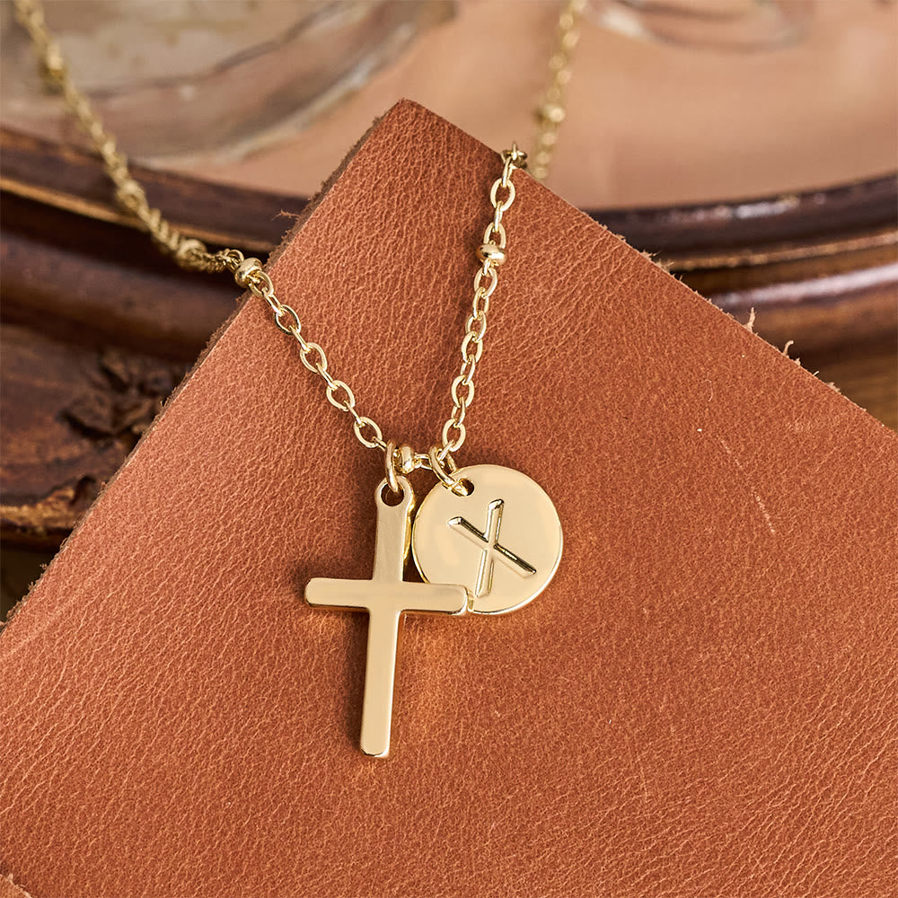 FREE Today: Initial Letter Disc & Cross Pendant Necklace: Timeless Symbol of Personal Faith - image 33
