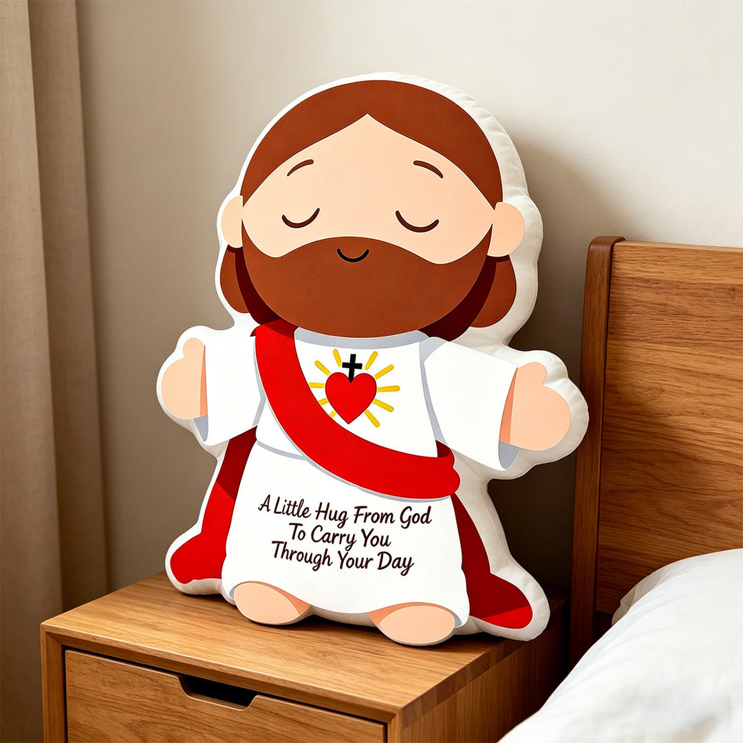 Christianartworkshop Sacred Heart Figure Hug Pillow: A Warm Divine Embrace Comfort Cushion - image 2