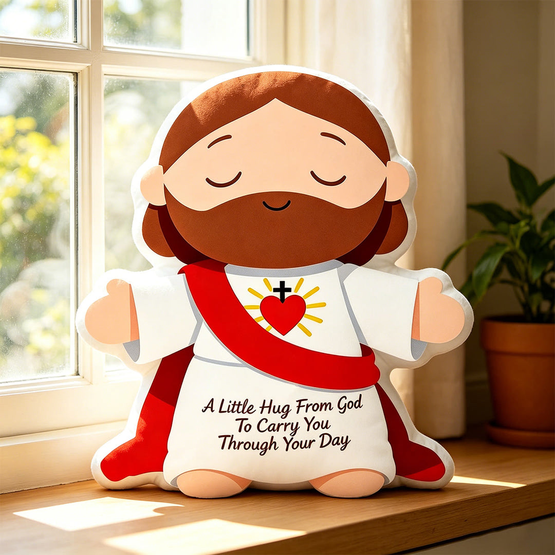 Christianartworkshop Sacred Heart Figure Hug Pillow: A Warm Divine Embrace Comfort Cushion - image 3