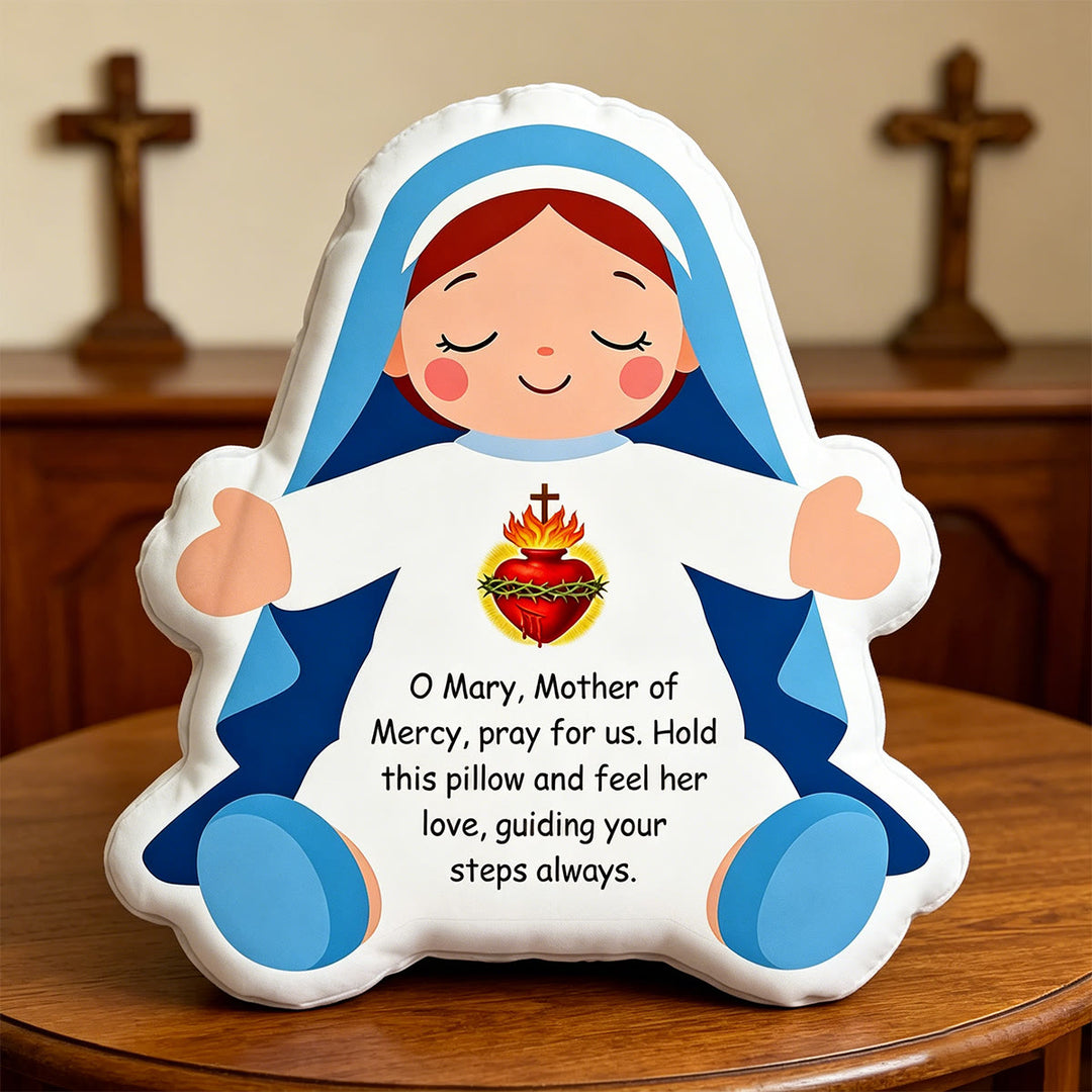 Christianartworkshop Sacred Heart Our Lady Character Shaped Pillow: A Token Of Merciful Love & Spiritual Guidance - 24" (60cm) - image 0