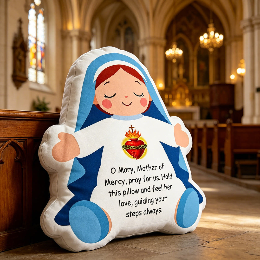 Christianartworkshop Sacred Heart Our Lady Character Shaped Pillow: A Token Of Merciful Love & Spiritual Guidance - image 2