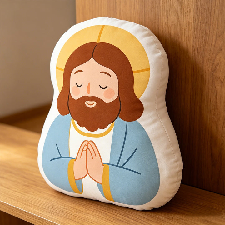 Christianartworkshop Halo Our Lady Holding Lamb Character Pillow: Emblem Of Tender Motherly Care & Gentle Blessing - image 8