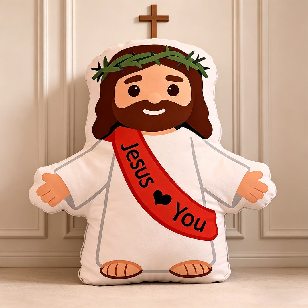 Christianartworkshop Crown Of Thorns Jesus Open Arms Pillow: Warm Reminder Of Endless Loving Care - image 3