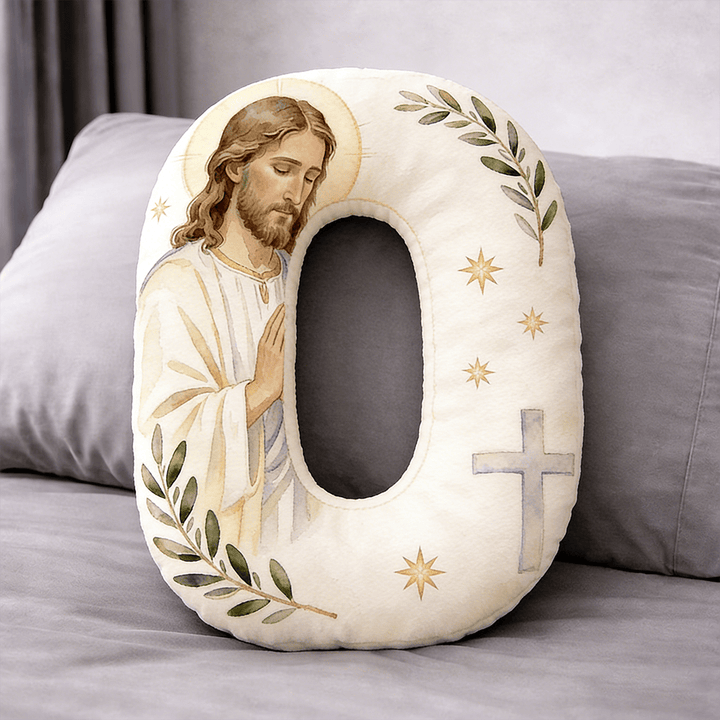 Christianartworkshop Letter Shaped Praying Jesus Cross Pillow: Emblem Of Devout Prayer And Timeless Faith - 24" (60cm) - O - image 14
