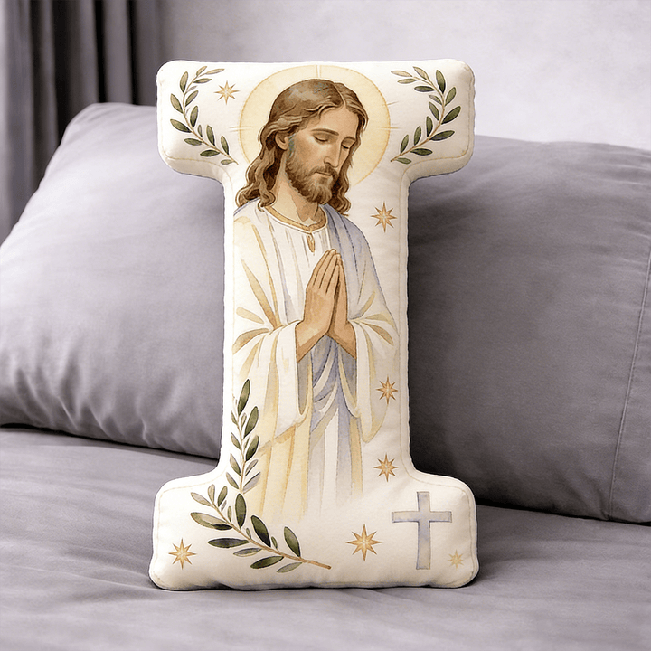 Christianartworkshop Letter Shaped Praying Jesus Cross Pillow: Emblem Of Devout Prayer And Timeless Faith - 24" (60cm) - I - image 9