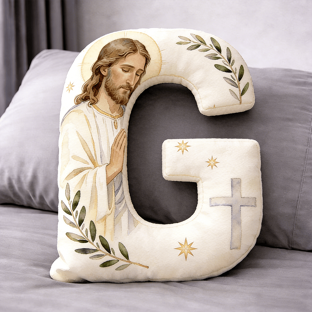 Christianartworkshop Letter Shaped Praying Jesus Cross Pillow: Emblem Of Devout Prayer And Timeless Faith - 24" (60cm) - G - image 7